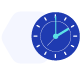 Clock icon symbolizing the most frequently booked time slot, styled with blue and teal tones.